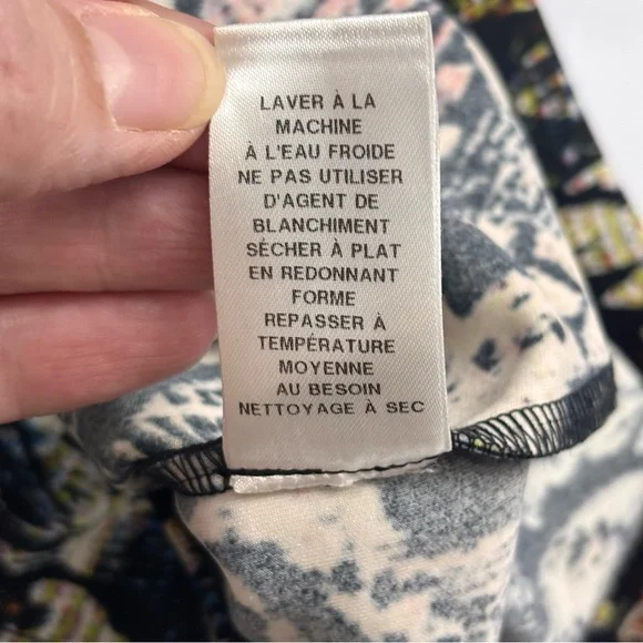 Maggy London Black Abstract Baroque Bodycon Midi Dress Mock Neck Cutout Sz10 NEW - Picture 11 of 16